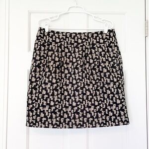 ANN TAYLOR skirt size 10 black and tan pockets lined polyester cotton